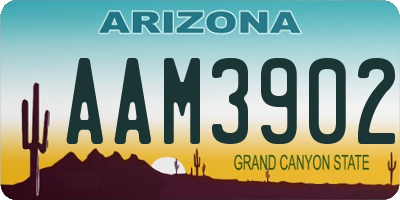 AZ license plate AAM3902
