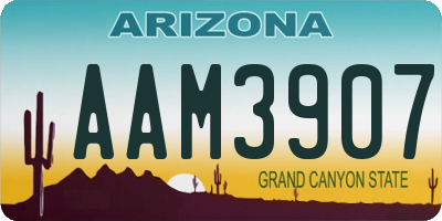 AZ license plate AAM3907