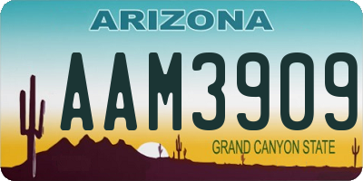 AZ license plate AAM3909
