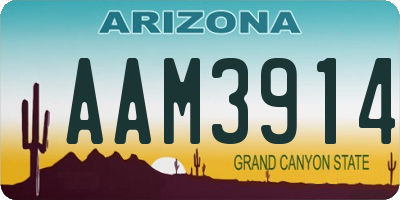 AZ license plate AAM3914