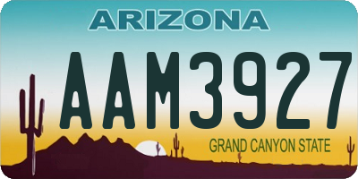 AZ license plate AAM3927