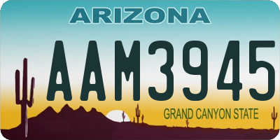 AZ license plate AAM3945