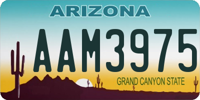 AZ license plate AAM3975