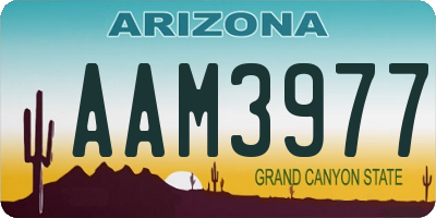 AZ license plate AAM3977