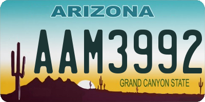 AZ license plate AAM3992