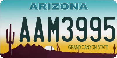 AZ license plate AAM3995