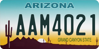 AZ license plate AAM4021