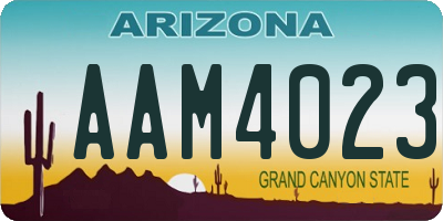 AZ license plate AAM4023