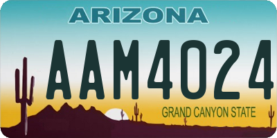 AZ license plate AAM4024