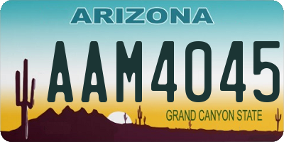 AZ license plate AAM4045