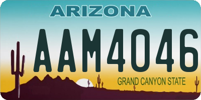 AZ license plate AAM4046