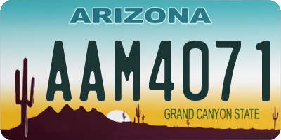 AZ license plate AAM4071