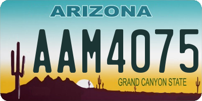 AZ license plate AAM4075