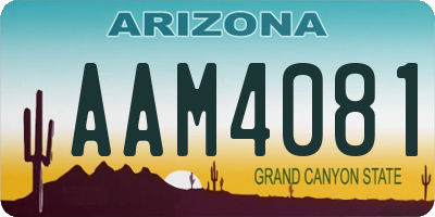 AZ license plate AAM4081