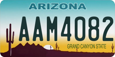 AZ license plate AAM4082