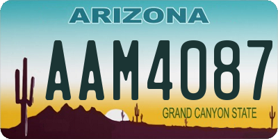 AZ license plate AAM4087