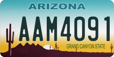 AZ license plate AAM4091