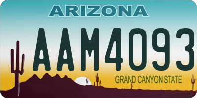 AZ license plate AAM4093