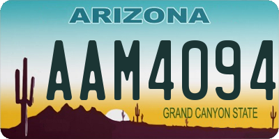 AZ license plate AAM4094