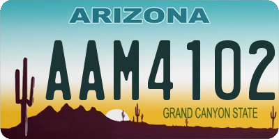 AZ license plate AAM4102