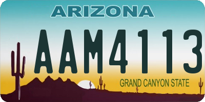 AZ license plate AAM4113