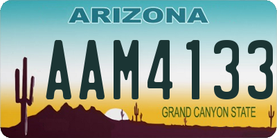 AZ license plate AAM4133