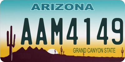 AZ license plate AAM4149