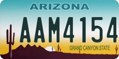 AZ license plate AAM4154