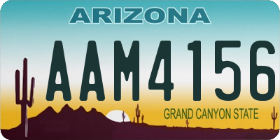 AZ license plate AAM4156