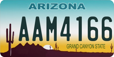 AZ license plate AAM4166