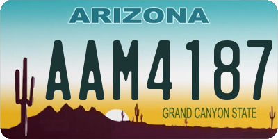 AZ license plate AAM4187
