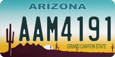 AZ license plate AAM4191