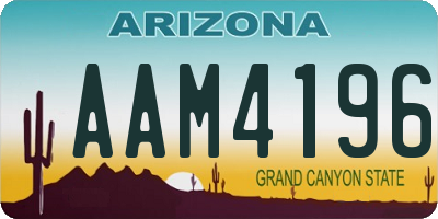 AZ license plate AAM4196
