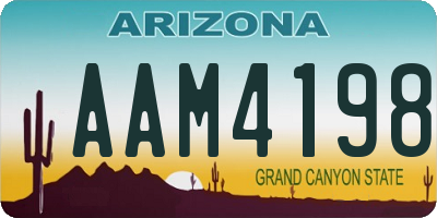 AZ license plate AAM4198