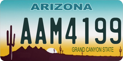 AZ license plate AAM4199