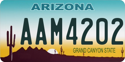 AZ license plate AAM4202