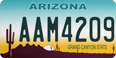 AZ license plate AAM4209