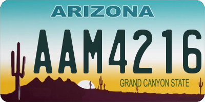 AZ license plate AAM4216