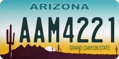 AZ license plate AAM4221