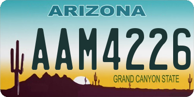 AZ license plate AAM4226