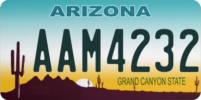 AZ license plate AAM4232