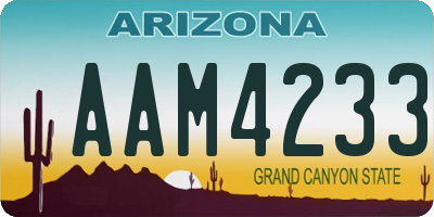 AZ license plate AAM4233