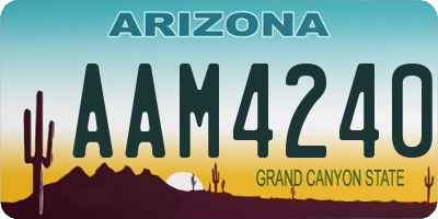 AZ license plate AAM4240