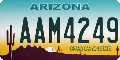 AZ license plate AAM4249