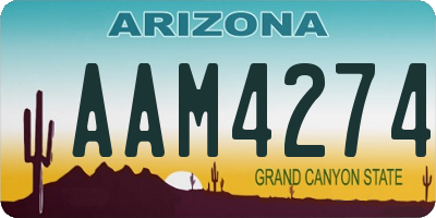 AZ license plate AAM4274
