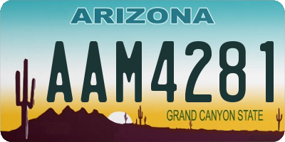 AZ license plate AAM4281
