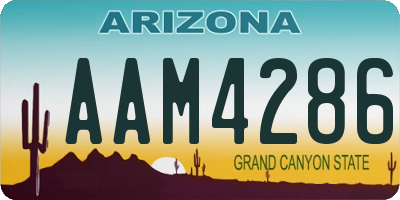 AZ license plate AAM4286