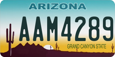 AZ license plate AAM4289