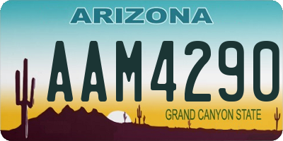 AZ license plate AAM4290