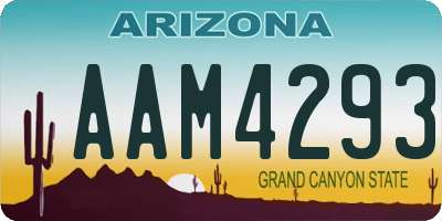 AZ license plate AAM4293